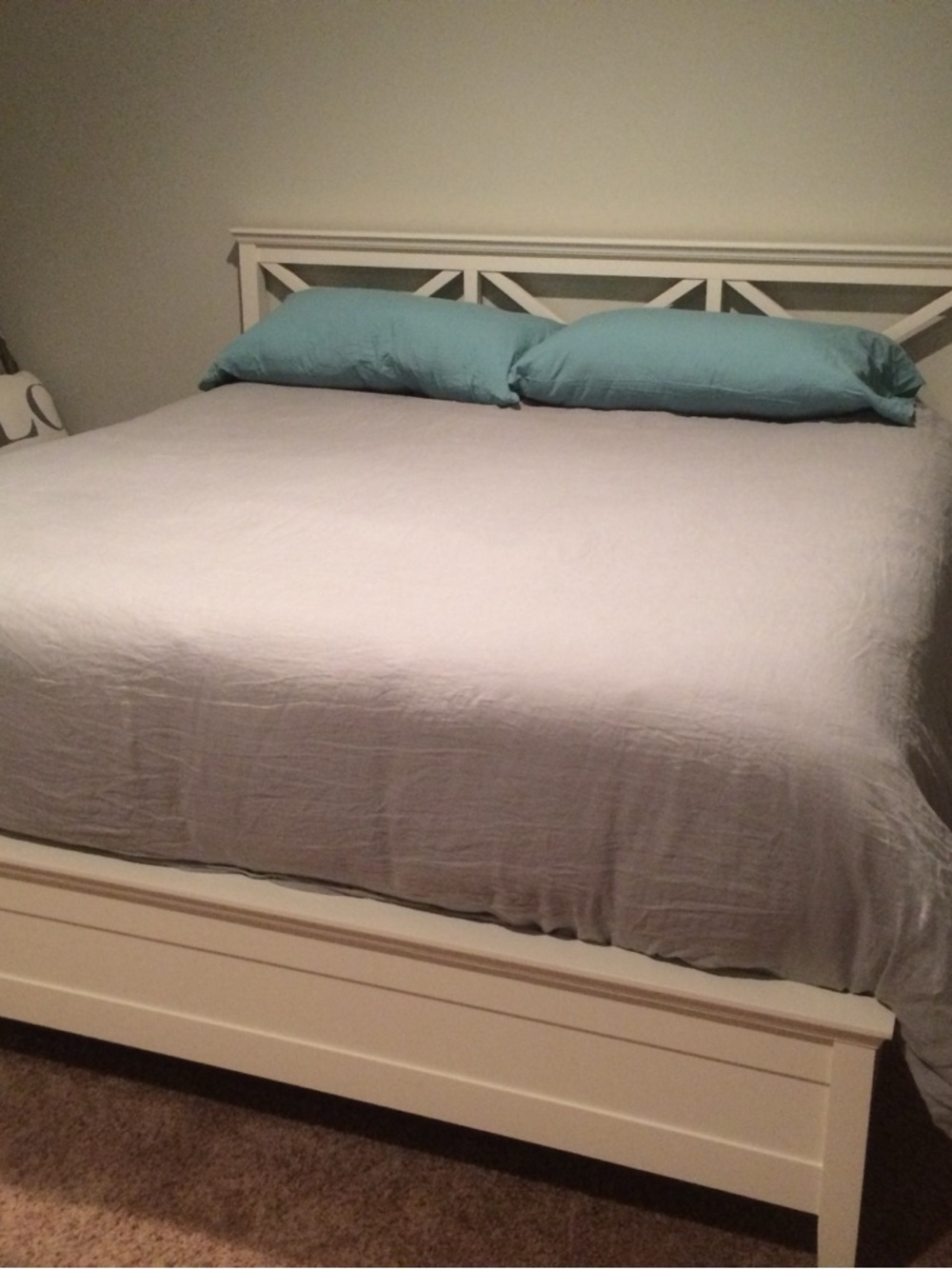 POTTERY BARN King size Belgian Flax Linen Duvet Cover Only-Flagstone Gray Color